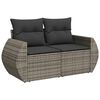 vidaXL 6-delige Loungeset met kussens poly rattan grijs