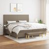 vidaXL Boxspring met matras stof taupe 200x200 cm
