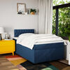 vidaXL Boxspring met matras stof blauw 120x200 cm