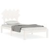 vidaXL Bedframe met hoofdbord massief hout wit