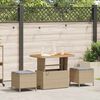 vidaXL Tuin eettafelset Beige poly rattan