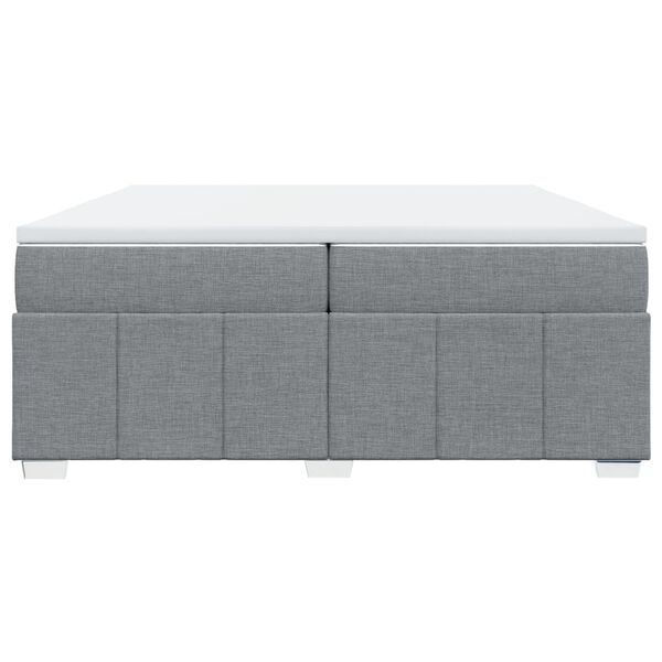 vidaXL Boxspring met matras stof lichtgrijs 200x200 cm