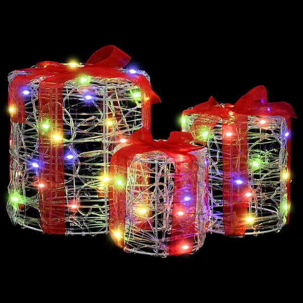 vidaXL Decoratie voor Geschenkdoos 3 pcs kleurrijk 20 x 20 x 21 cm