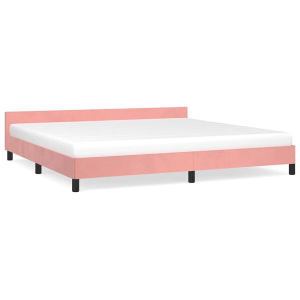 vidaXL Bedframe met hoofdeinde zonder matras 200x200 cm fluweel roze