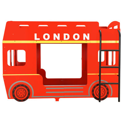 droom man Neem een ​​bad vidaXL Stapelbed Londense bus MDF rood 90x200 cm online kopen | vidaXL.be