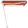 vidaXL Luifel automatisch met LED windsensor 450x350 cm oranje bruin