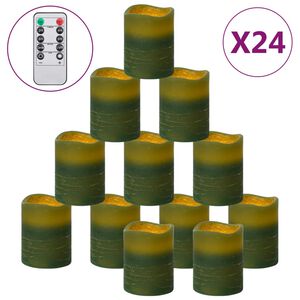 vidaXL LED-kaarsen vlamloos met afstandsbediening 24 st warmwit