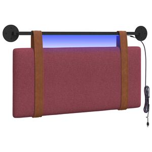 vidaXL Hangend hoofdbord Met LED-verlichting Wijnrood Antiek PU