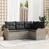 vidaXL Tuin Sofa Set 4 pcs Lichtgrijs poly rattan