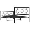 vidaXL Bedframe met hoofd- en voeteneinde metaal zwart 100x190 cm