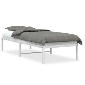 vidaXL Bedframe metaal wit 75 x 190 cm
