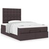 vidaXL Ottoman bed met matras 120x190 cm stof donkerbruin