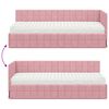vidaXL Hoekbedframe met Matras met hoofdeinde 2 pcs Grijs Fluweel