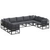 vidaXL Tuinbankenset 9 st Zwart Aluminium