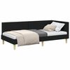vidaXL Hoekbedframe met hoofdeinde Zwart 90 cm x 200 cm Fluweel