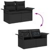 vidaXL Tuin Sofa Set met kussen met opslag 8 pcs Zwart Poly riet