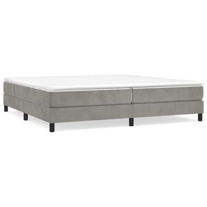 vidaXL Boxspring bed 200x200 cm fluweel lichtgrijs