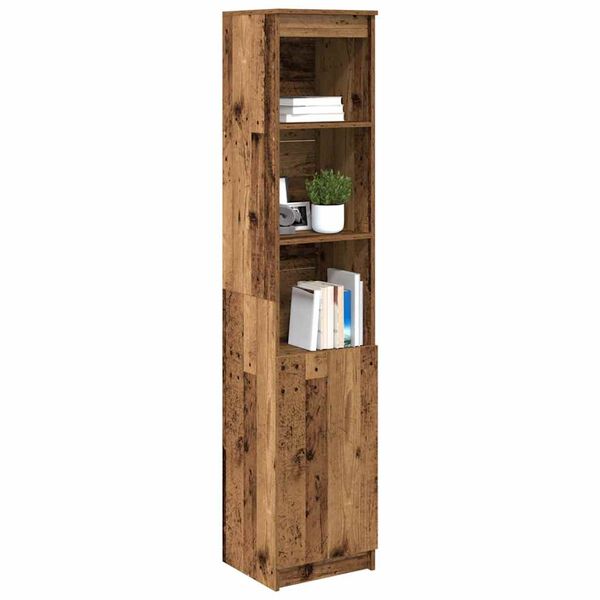vidaXL Hoge kast 37,5x35x180 cm bewerkt hout oud houtkleurig