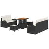 vidaXL Tuinbankenset 8 st Zwart poly rattan