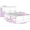vidaXL Bedframe met hoofdeinde Beton 120 x 190 cm Bewerkt hout