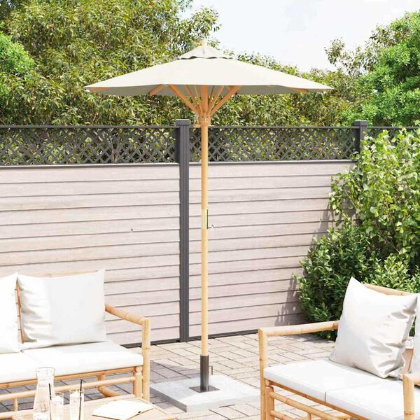 vidaXL Tuinparasol Crèmewit 150 x 150 x 210 cm Bamboe