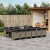 vidaXL 13-delige Tuinset met kussens poly rattan grijs