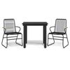 vidaXL 3-delige Tuinset PVC-rattan zwart