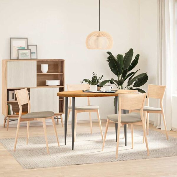 vidaXL Tafelblad 120x60x4 cm ovaal massief eikenhout lichtbruin