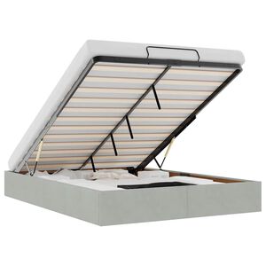 vidaXL Ottoman bedframe zonder matras 140x190 cm fluweel lichtgrijs