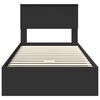vidaXL Opslag bed met hoofdeinde Zwart 90 x 190 cm Bewerkt hout