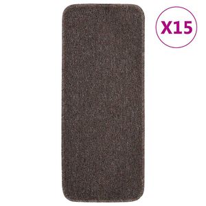 vidaXL Trapmatten 15 st anti-slip rechthoekig 60x25 cm bruin