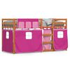 vidaXL Stapelbed met gordijnen 75x190 cm grenenhout roze