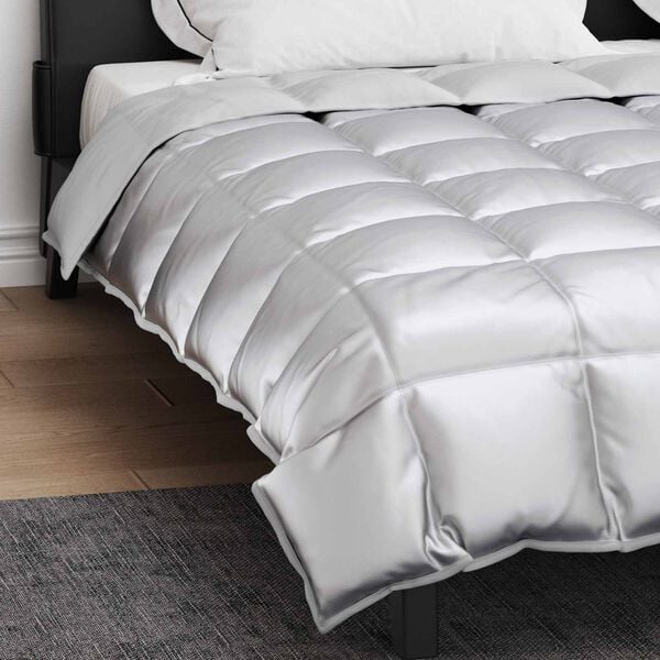 vidaXL Winter Dekbed Zilver 240 x 260 cm Satijn en Microfiber