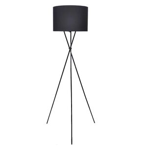 vidaXL Lampenkap voor vloerlamp met standaard 139 cm zwart