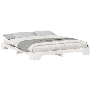 vidaXL Bedframe Wit 180 x 220 cm Massief grenenhout