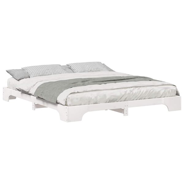 vidaXL Bedframe Wit 180 x 220 cm Massief grenenhout