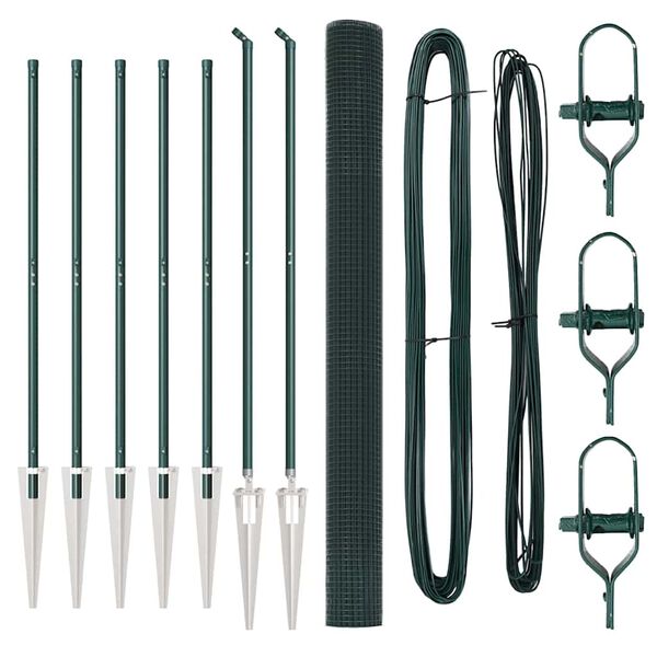 vidaXL Afrasteringspaal Groen 10 x 1,6 m (12 x 12 mm gaas)