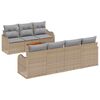 vidaXL Tuinbankenset 8 st Beige en Licht Grijs poly rattan