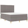 vidaXL Boxspringbed met matras met hoofdeinde Taupe 160 x 200 cm Stof