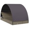 vidaXL Ligbed 2-persoons met rond dak 211x112x140 cm poly rattan grijs