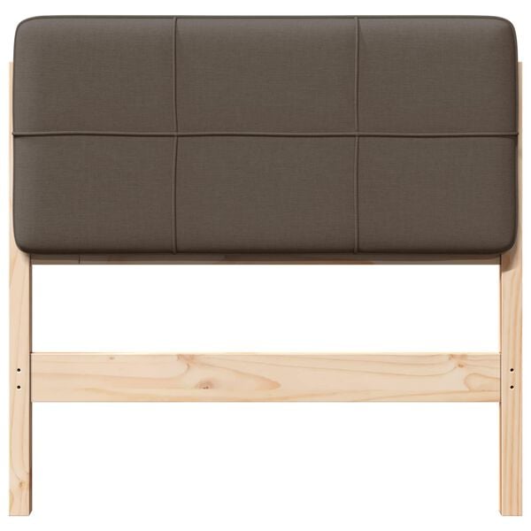 vidaXL Gestoffeerd hoofdbord Bruin en Taupe 80 cm Massief grenenhout