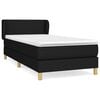 vidaXL Boxspring met matras stof zwart 100x200 cm