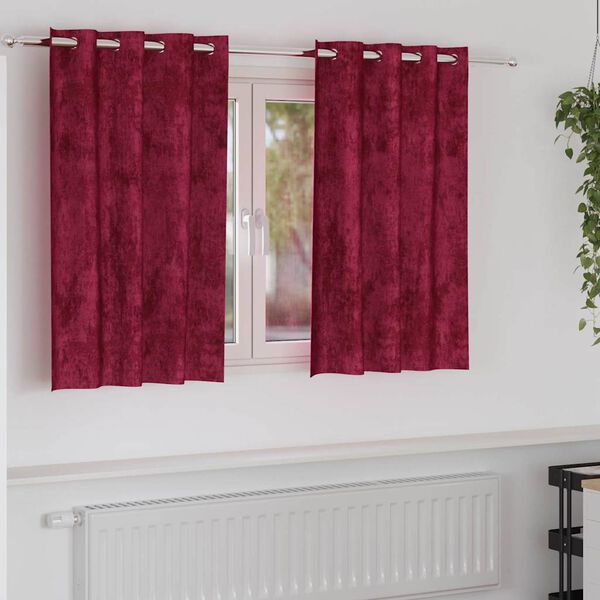 vidaXL Velvet Gordijnen 2 pcs Wijnrood 140 x 140 cm Fluweel