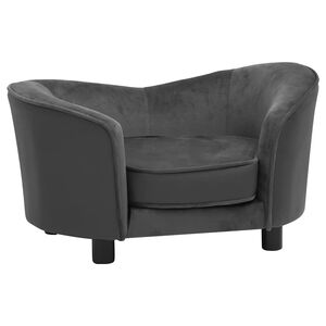 vidaXL Hondenbank 69x49x40 cm pluche en kunstleer donkergrijs