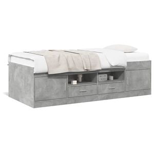 vidaXL Slaapbank met lades zonder matras 100x200 cm betongrijs