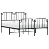 vidaXL Bedframe met hoofd- en voeteneinde metaal zwart 140x200 cm