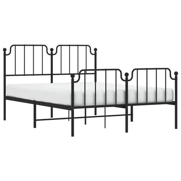 vidaXL Bedframe met hoofd- en voeteneinde metaal zwart 140x200 cm