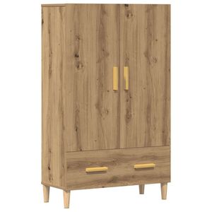 vidaXL Hoge kast 70x31x115 cm bewerkt hout artisanaal eikenkleur