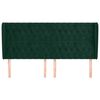 vidaXL Hoofdbord met randen 203x23x118/128 cm fluweel donkergroen