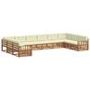 vidaXL Sofa-Sets 6 st Natuurlijk en Cr&egrave;me Massief Acaciahout